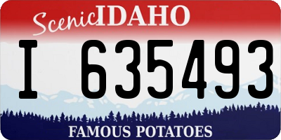 ID license plate I635493