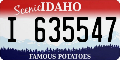 ID license plate I635547