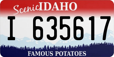 ID license plate I635617