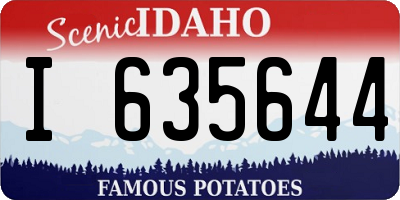 ID license plate I635644