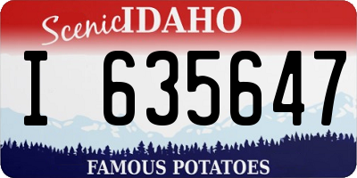 ID license plate I635647