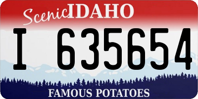 ID license plate I635654