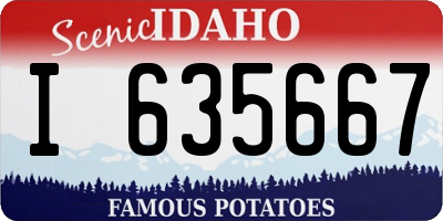 ID license plate I635667