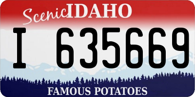ID license plate I635669
