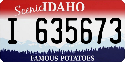 ID license plate I635673