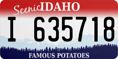 ID license plate I635718
