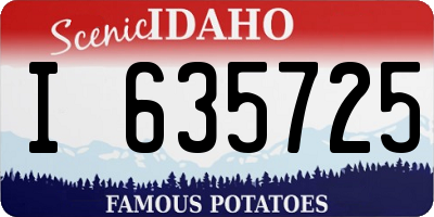 ID license plate I635725