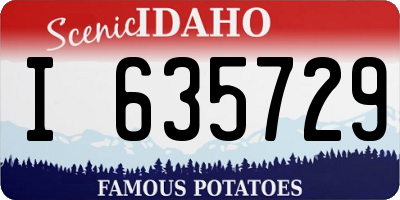 ID license plate I635729