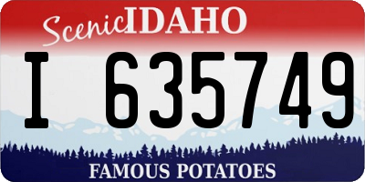 ID license plate I635749