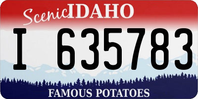 ID license plate I635783