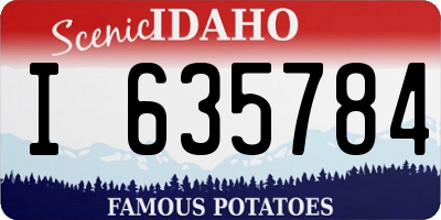 ID license plate I635784