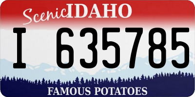 ID license plate I635785