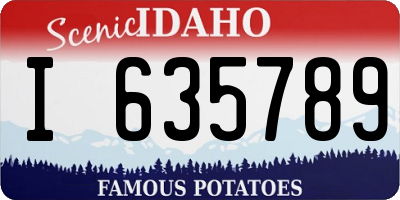ID license plate I635789