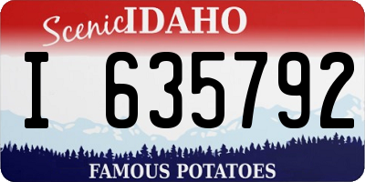 ID license plate I635792