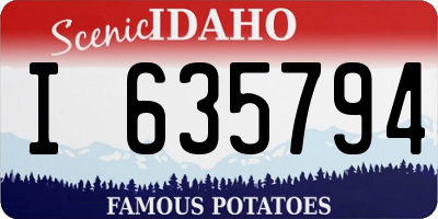 ID license plate I635794