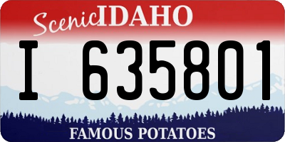ID license plate I635801