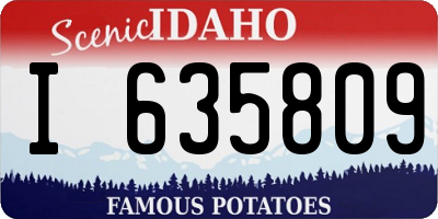 ID license plate I635809