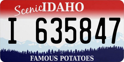ID license plate I635847