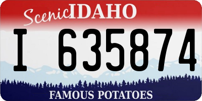 ID license plate I635874