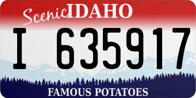 ID license plate I635917