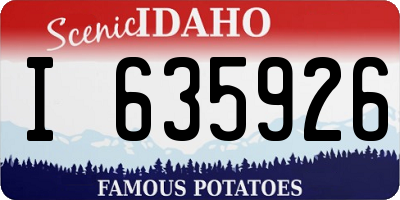 ID license plate I635926