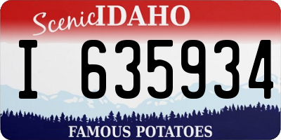 ID license plate I635934