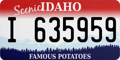 ID license plate I635959