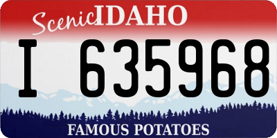 ID license plate I635968