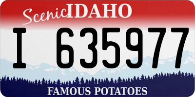 ID license plate I635977