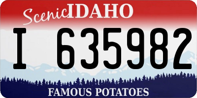 ID license plate I635982