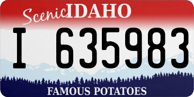 ID license plate I635983
