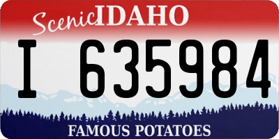 ID license plate I635984