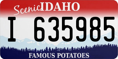 ID license plate I635985