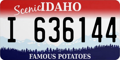 ID license plate I636144
