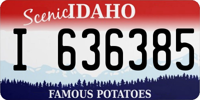 ID license plate I636385