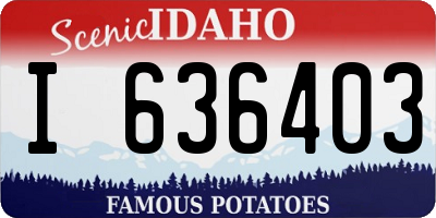 ID license plate I636403
