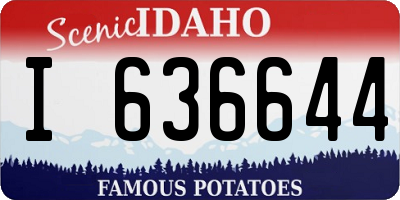ID license plate I636644