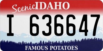 ID license plate I636647