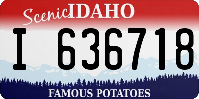ID license plate I636718