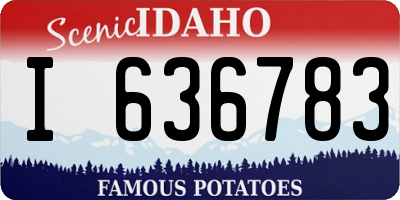 ID license plate I636783
