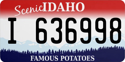 ID license plate I636998