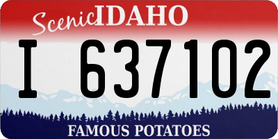 ID license plate I637102