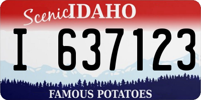 ID license plate I637123