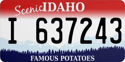 ID license plate I637243