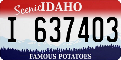 ID license plate I637403