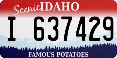 ID license plate I637429