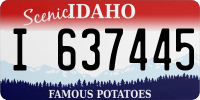 ID license plate I637445