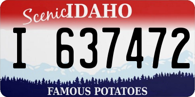 ID license plate I637472