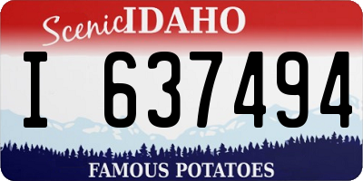 ID license plate I637494