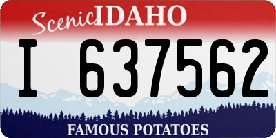 ID license plate I637562